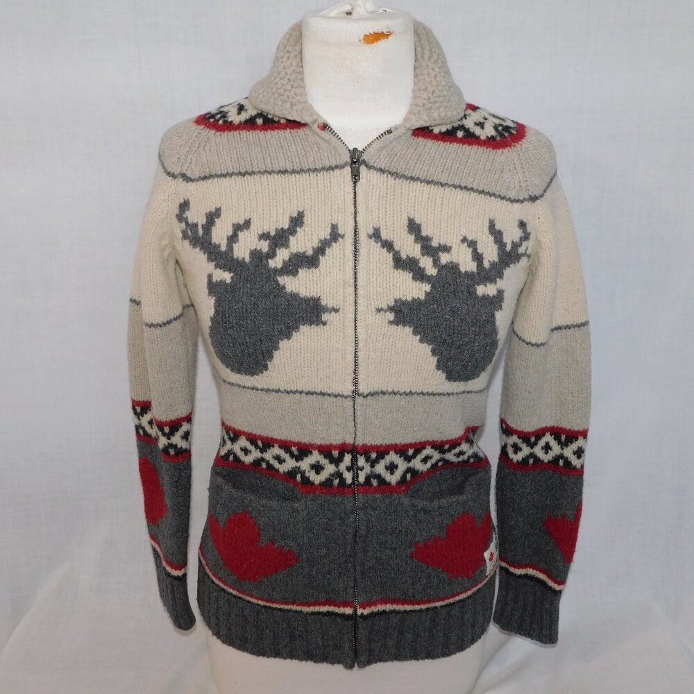 HBC 2010 Vancouver Olympics Womens S lambswool Full Zip Cardigan Sweater Canada - Picture 1 of 11